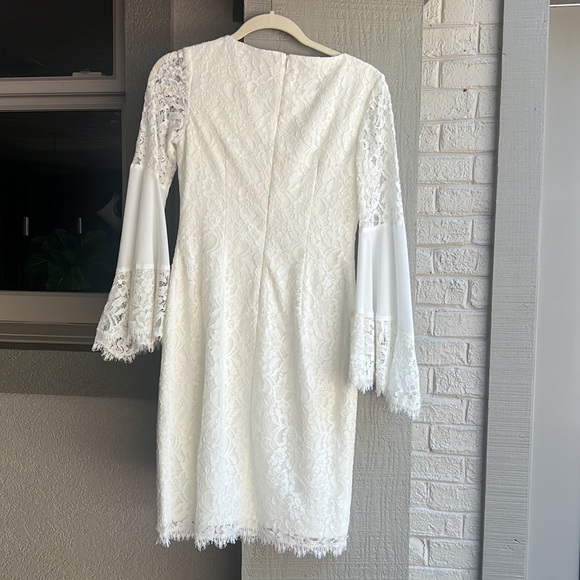 WHBM off-white lace overlay cocktail dress 0 - Picture 2 of 5